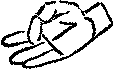 drawing of outstretchedhand with middle finger touching thumb
